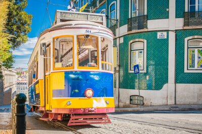 Canvas Lissabon stad en tram