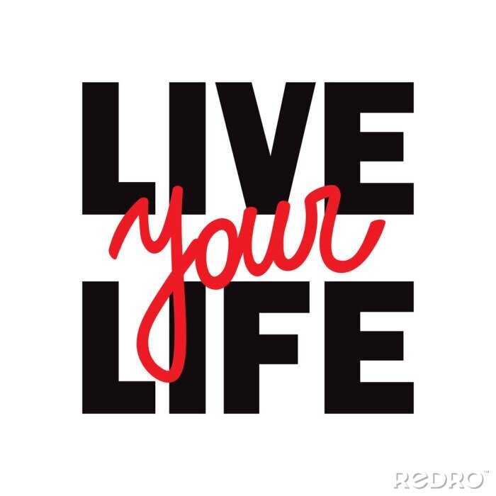 Canvas Live Your Life t-shirt print with lettering.
