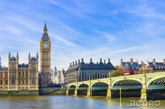 Canvas Londen en Westminister panorama