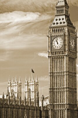 Londense architectuur in sepia