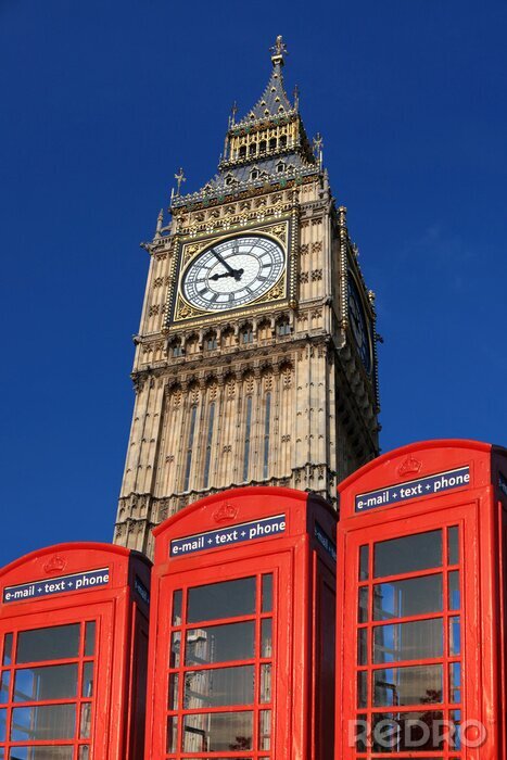 Canvas London Big Ben en telefooncellen