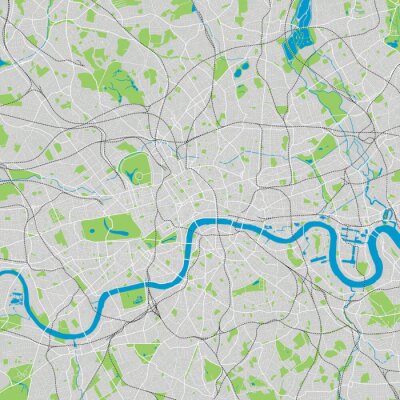 Canvas London vector kaart ultra gedetailleerde