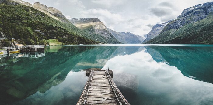 Canvas Lovatnetmeer dichtbij Geiranger-Fjord in Noorwegen