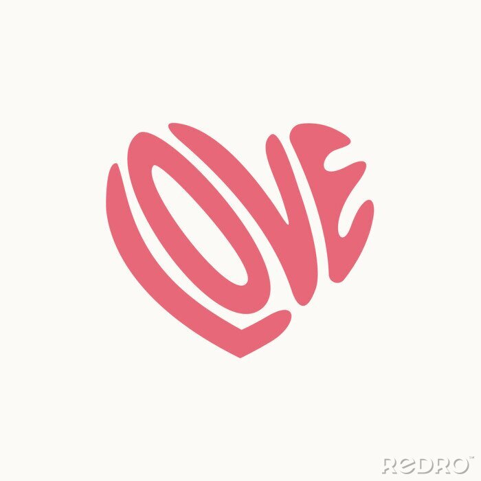 Canvas love typography heart shape logo