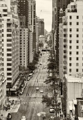 Canvas Luchtfoto van de 59ste en 60ste straat in Manhattan