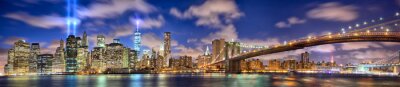 Canvas Manhattan panorama in memory of September 11, New York City