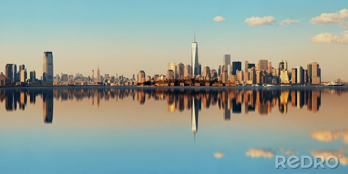 Canvas Manhattan skyline van het centrum