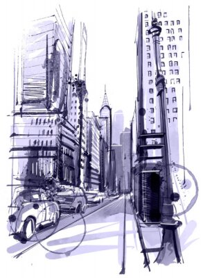 Canvas Manhattan Straat