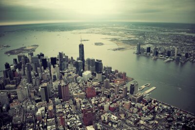 Canvas Manhattan vanuit de lucht