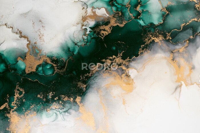 Canvas Marble ink abstract art from exquisite original painting for abstract background . Painting was painted on high quality paper texture to create smooth marble background pattern of ombre alcohol ink .
