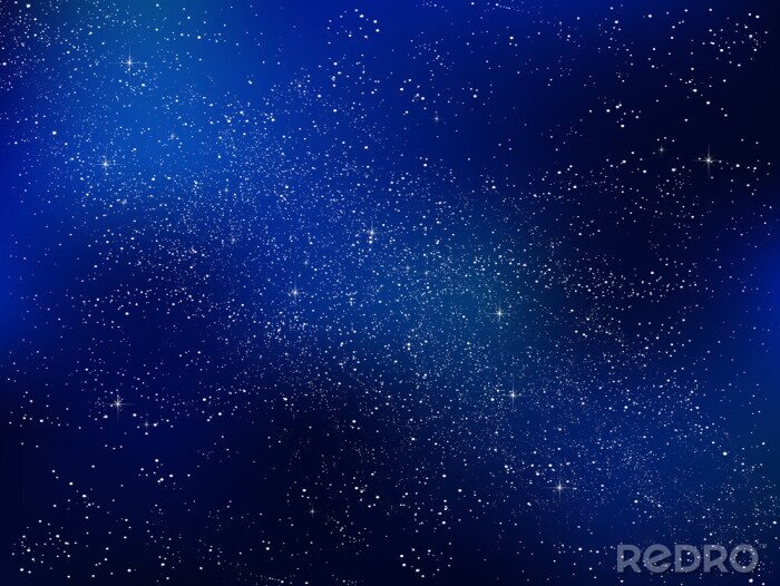 Canvas Marineblauwe lucht met sterren