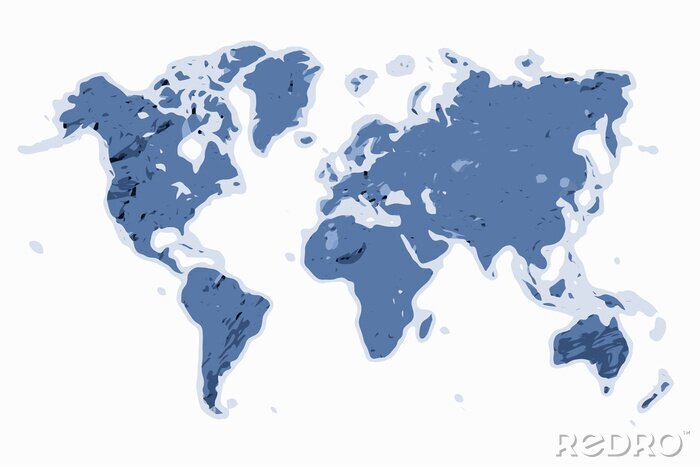 Canvas Marinekaart van de wereld