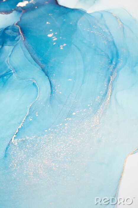 Canvas Marmerpatroon in blauw
