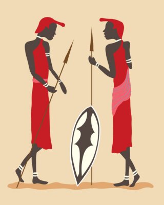 Canvas Masai krijgers