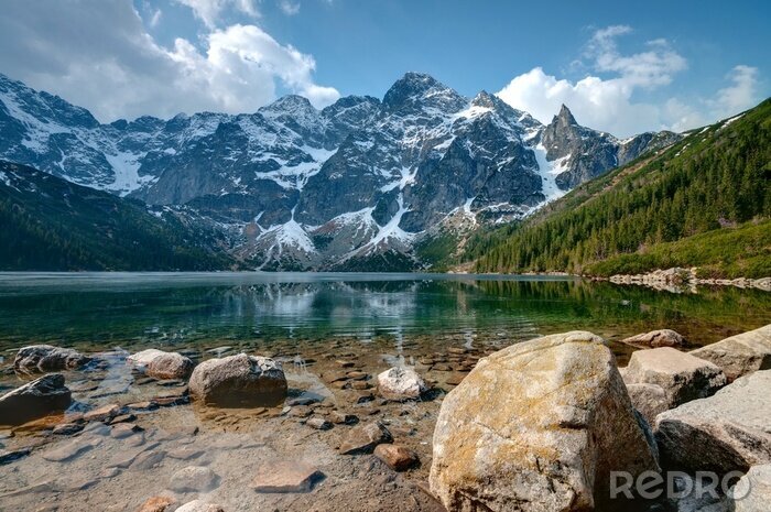 Canvas Meer in Poolse bergen