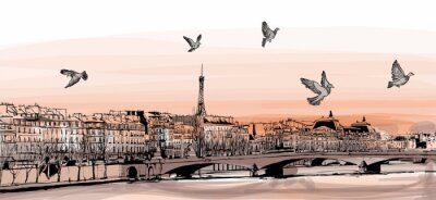 Mening van Parijs van "Pont des arts"