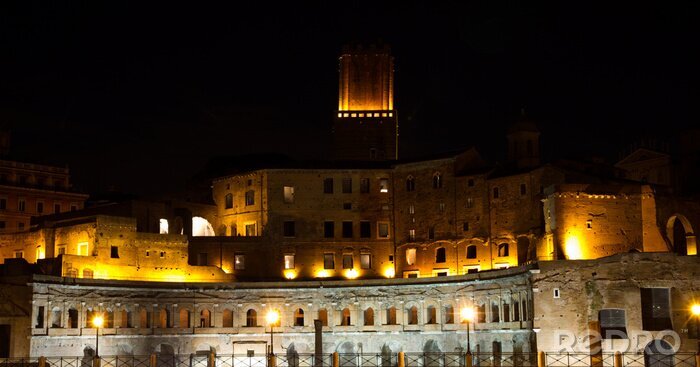 Canvas mercati traiano vista notturna