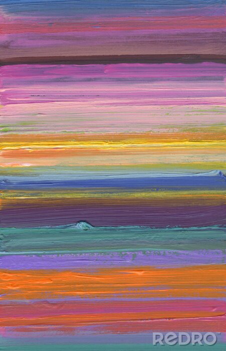 Canvas met de hand beschilderde strepen kleurrijke