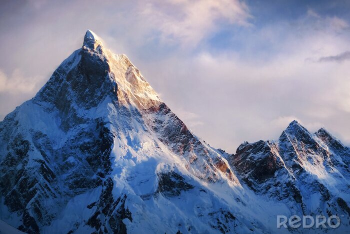 Canvas Met sneeuw bedekte bergtoppen