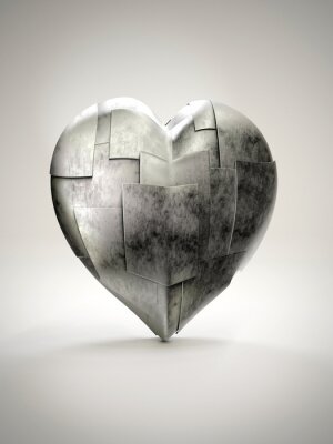 Canvas Metal armoured heart