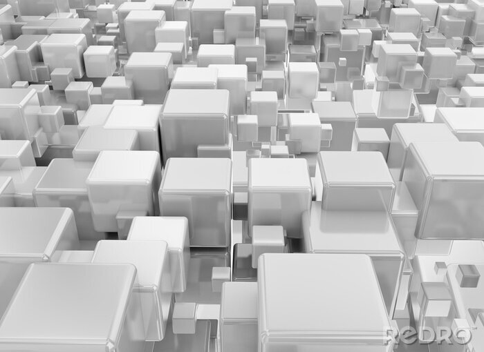 Canvas Metallic abstracte kubussen achtergrond