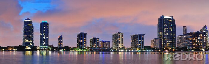 Canvas Miami bij nacht