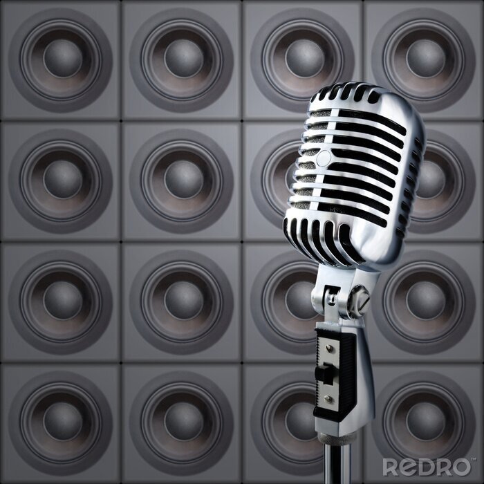 Canvas Microfoon en luidsprekers met muziek
