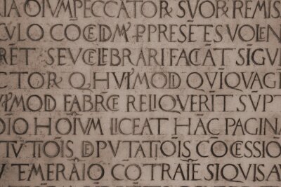 Canvas Middeleeuwse Latijnse katholieke inschrijving