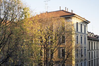 Canvas Milaan (Italië): oud gebouw