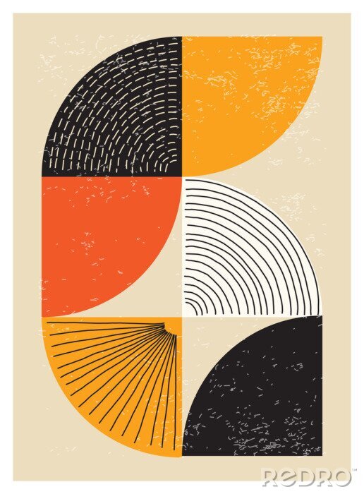 Canvas Minimal 20s geometric design poster