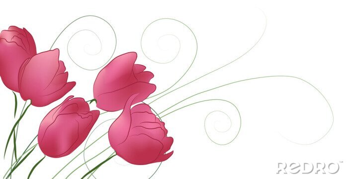 Canvas Minimalistisch thema met tulpen