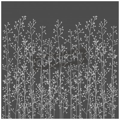 Canvas Minimalistische planten op een grijze achtergrond