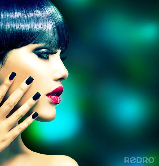 Canvas Mode Vrouw Portret van het profiel. Vogue Style Model