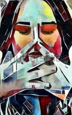 Canvas Modern portret van een vrouw