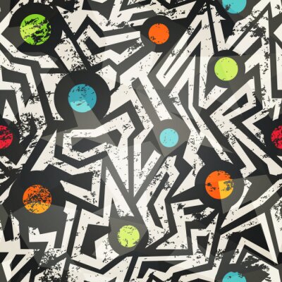 Canvas moderne geometrische naadloze patroon met grunge effect