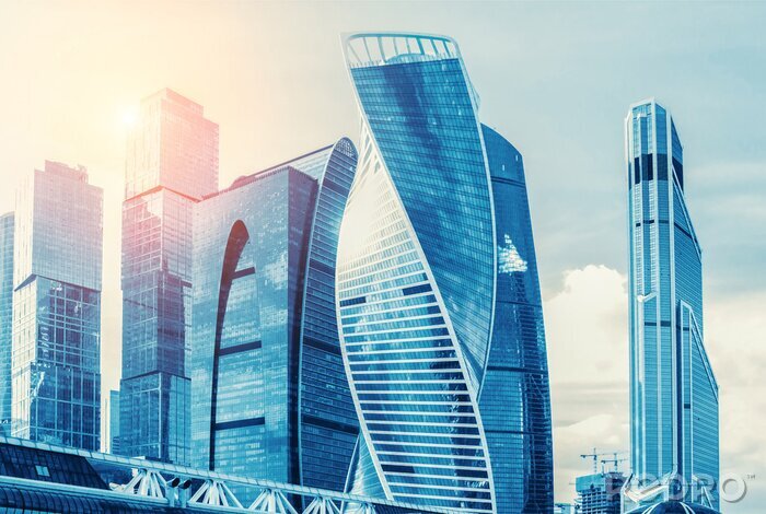 Canvas Moderne glazen wolkenkrabbers