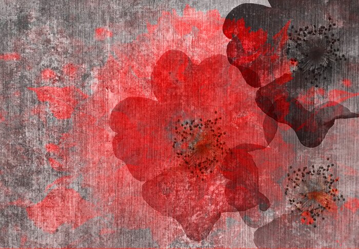Canvas Moderne Grafische Digital Floral Art Design