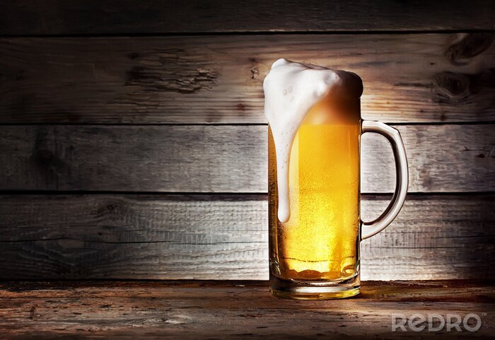 Canvas Mok van licht bier met schuim