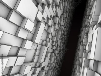 Monochromatische futuristische gang in de spleet