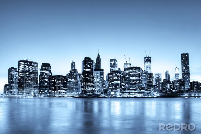 Canvas Monochrome skyline van New York