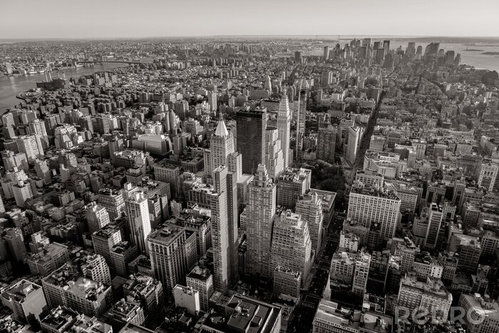 Canvas Monochroom uitzicht over New York City