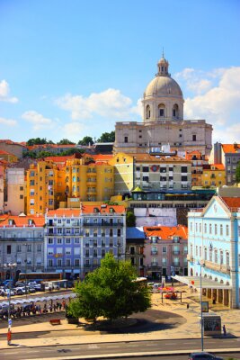 Canvas Mooi uitzicht op oude stad van Lissabon, Portugal