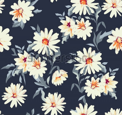 Canvas mooie daisy bloemenprint ~ naadloze achtergrond