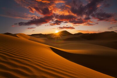 Canvas Mooie zandduinen in de Sahara woestijn