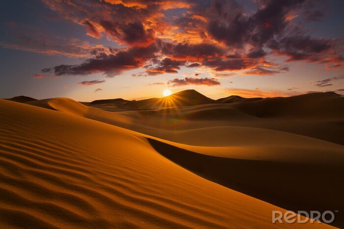 Canvas Mooie zandduinen in de Sahara woestijn