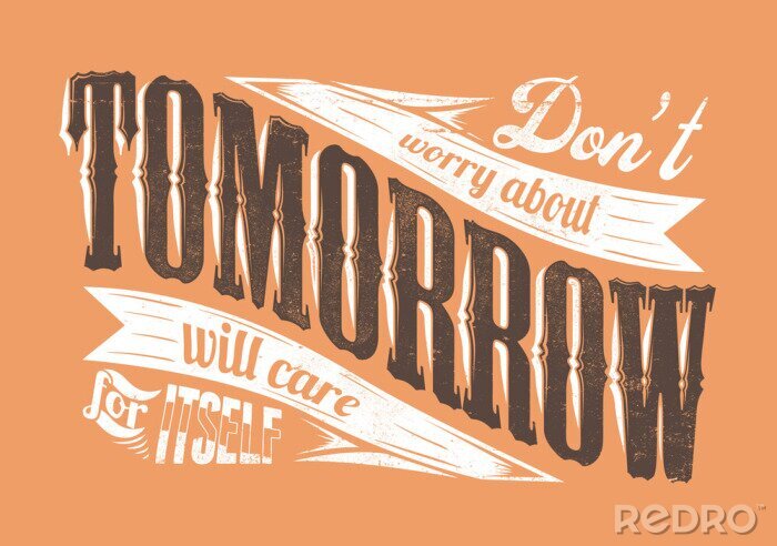 Canvas Motiverende quote over morgen