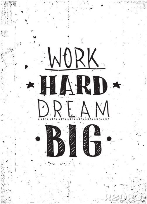 Canvas Motiverende tekst: Werk hard, droom groot.