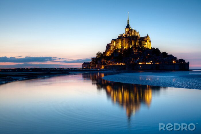 Canvas Mount Saint Michel verlicht