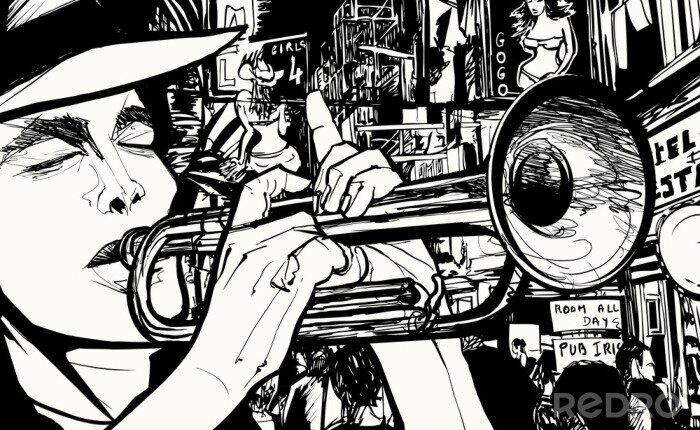 Canvas Muziek van de trompet