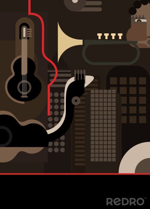 Canvas Muziek - vector achtergrond